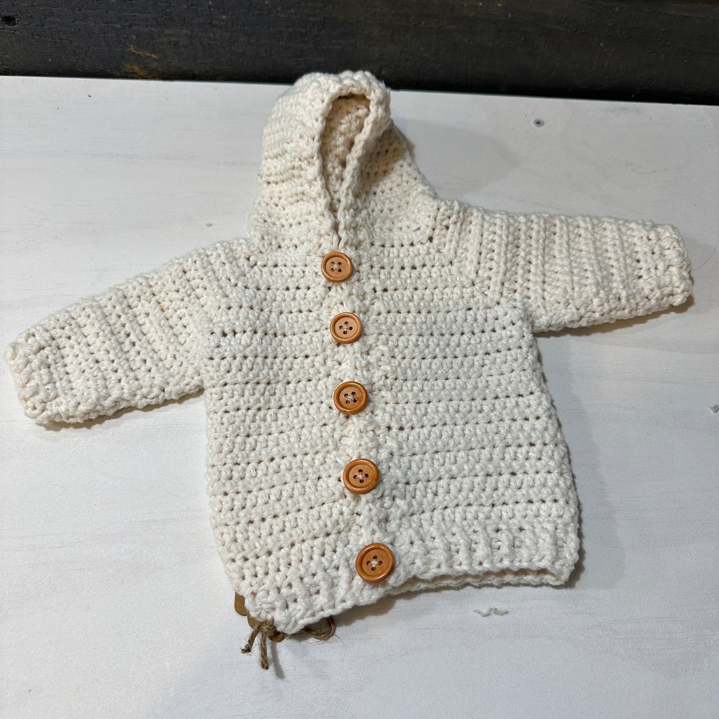 Hand-Crocheted Baby Sweater (0–4M)