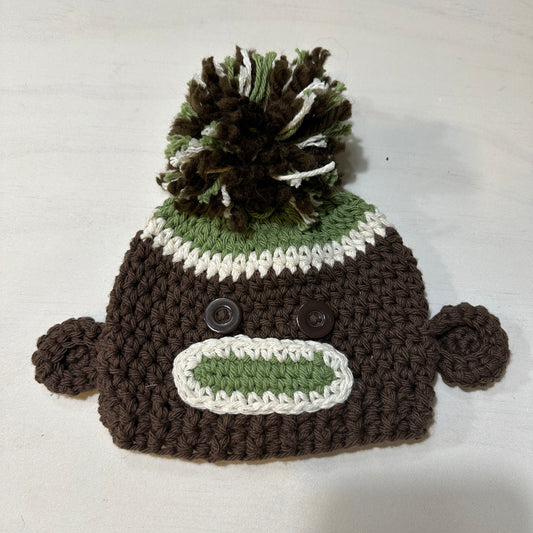 Hand-Crocheted Monkey Hat (3–6M)