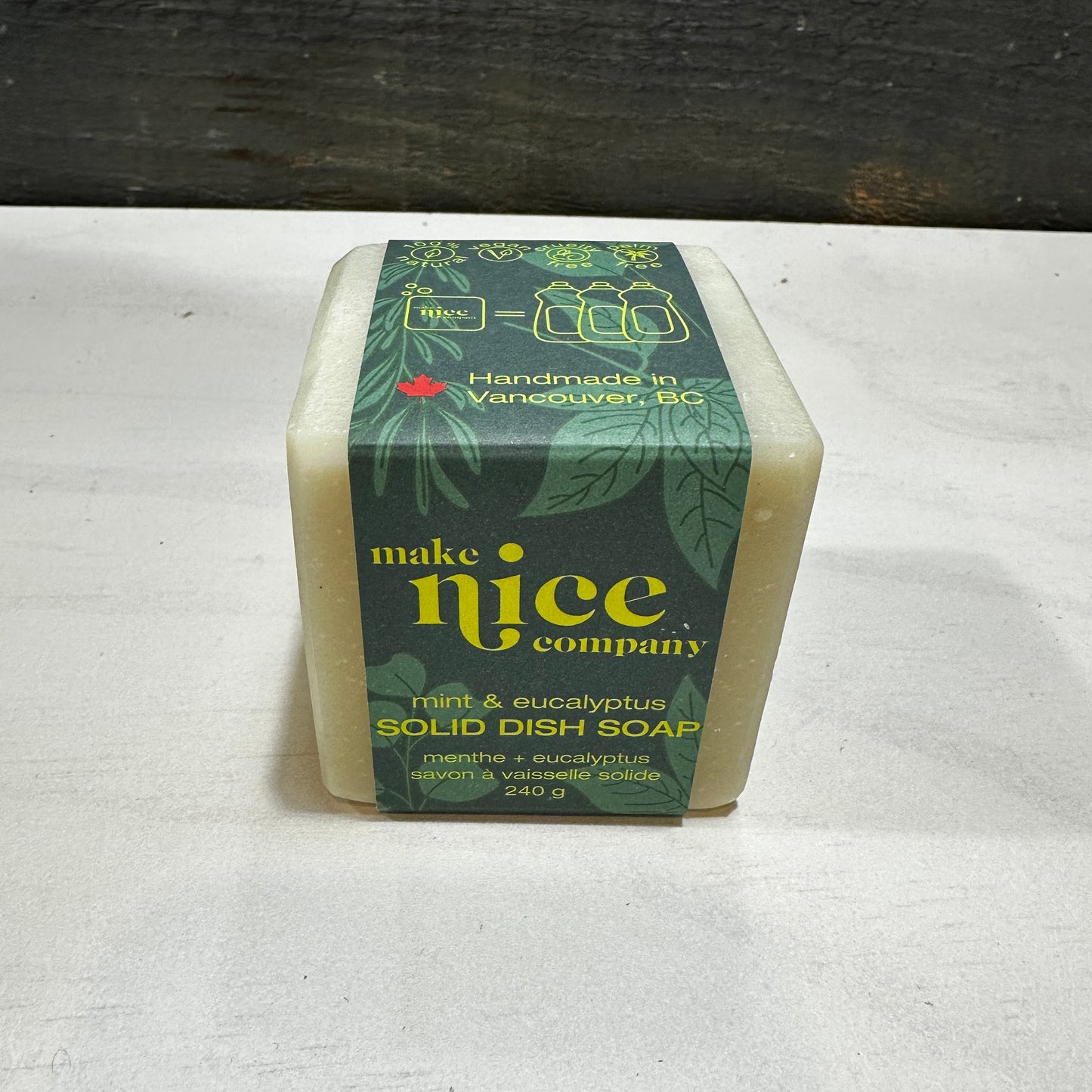 MAKE NICE COMPANY – MINT + EUCALYPTUS SOLID DISH SOAP