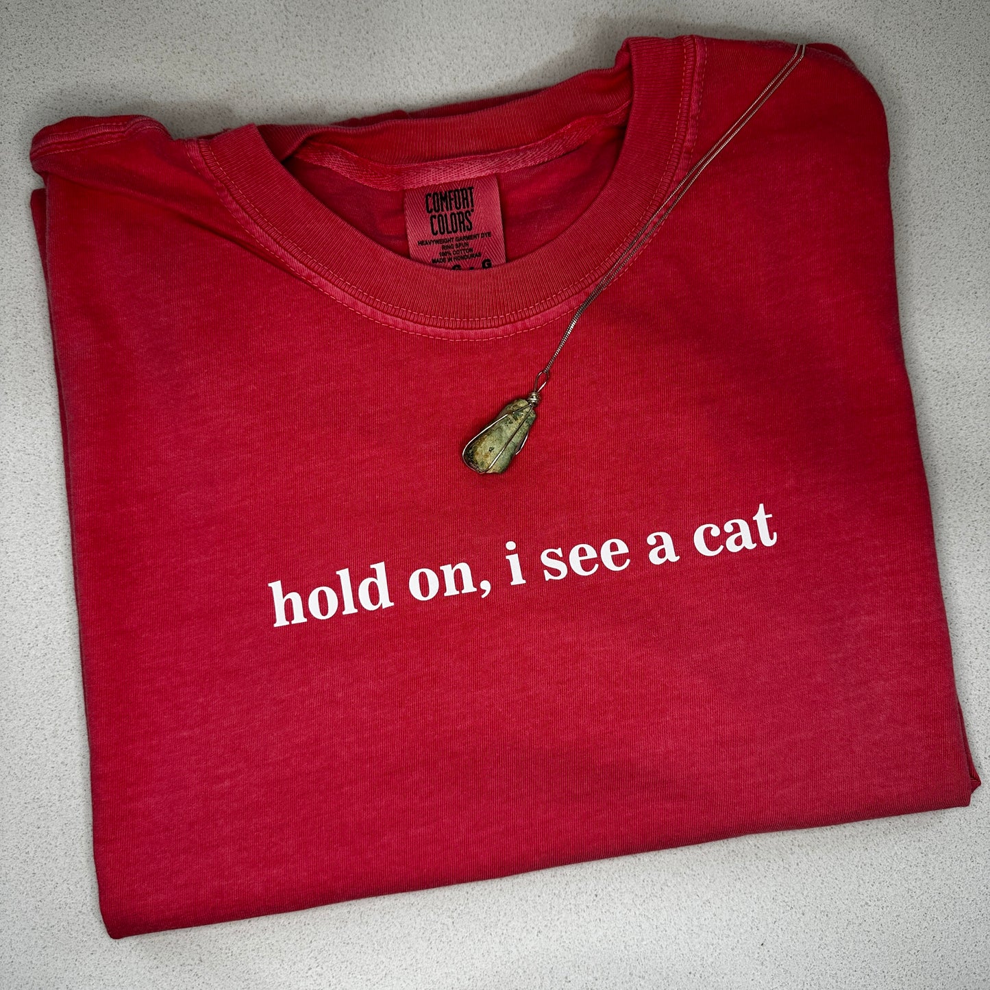 Comfort Colors® -- HOLD ON I SEE A CAT tee