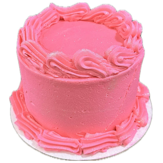 Vanilla Party Cake with Pink Glitter Dust