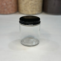 250ml Clear Glass Jar with Black Lid