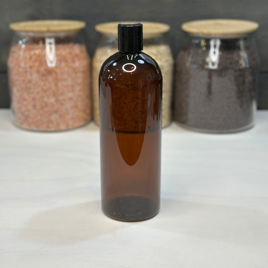 Amber Plastic Bottle with Snap Lid – 1000ml