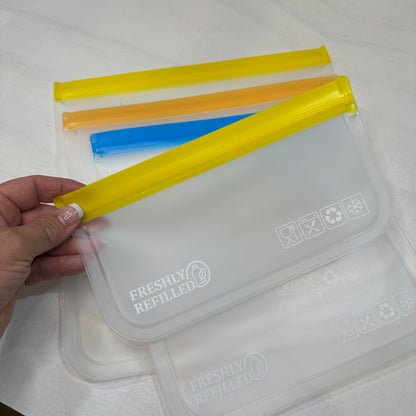 Reusable Silicone Zip Bags – Set of 5
