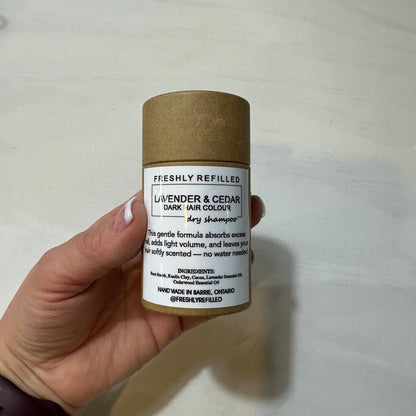 Dry Shampoo – Lavender & Cedar (Dark Hair) 50g