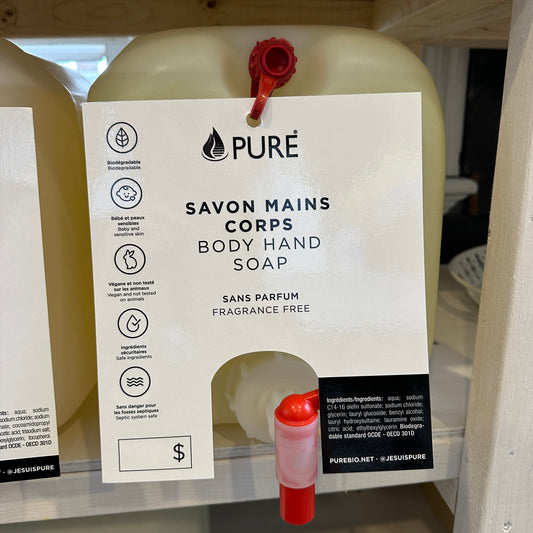 PURE Hand & Body Soap – Fragrance Free (Refill)