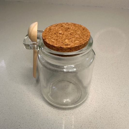 250ml Glass Jar with Cork Lid & Bamboo Spoon