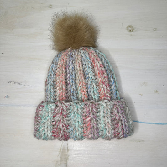 Winter Carnival Ribbed Pom Beanie — Adult Size