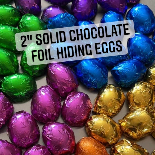 2” Solid Chocolate Foil Eggs (8-Pack)