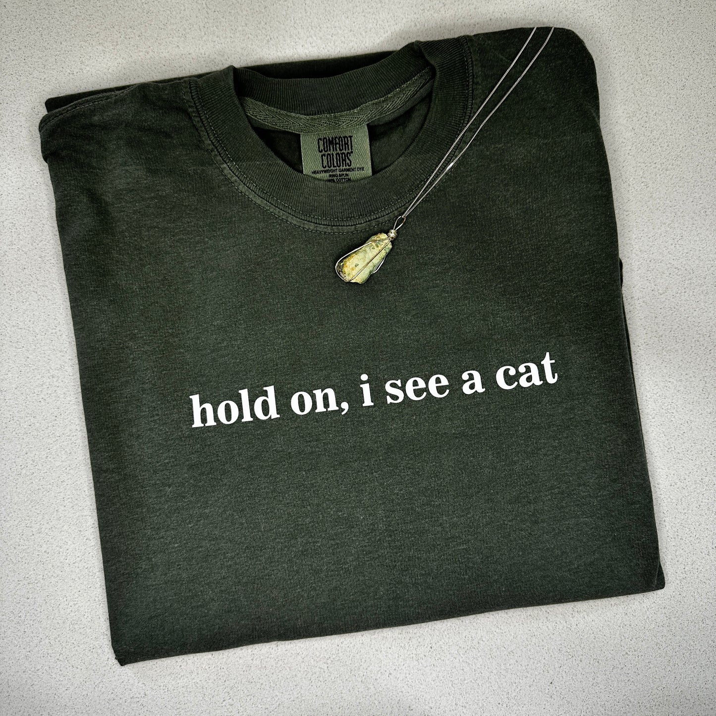 Comfort Colors® -- HOLD ON I SEE A CAT tee