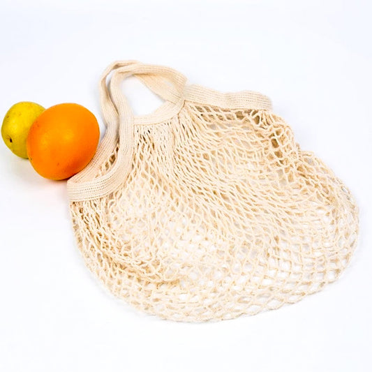 Reusable Organic Cotton Mesh Bag with Long Handles